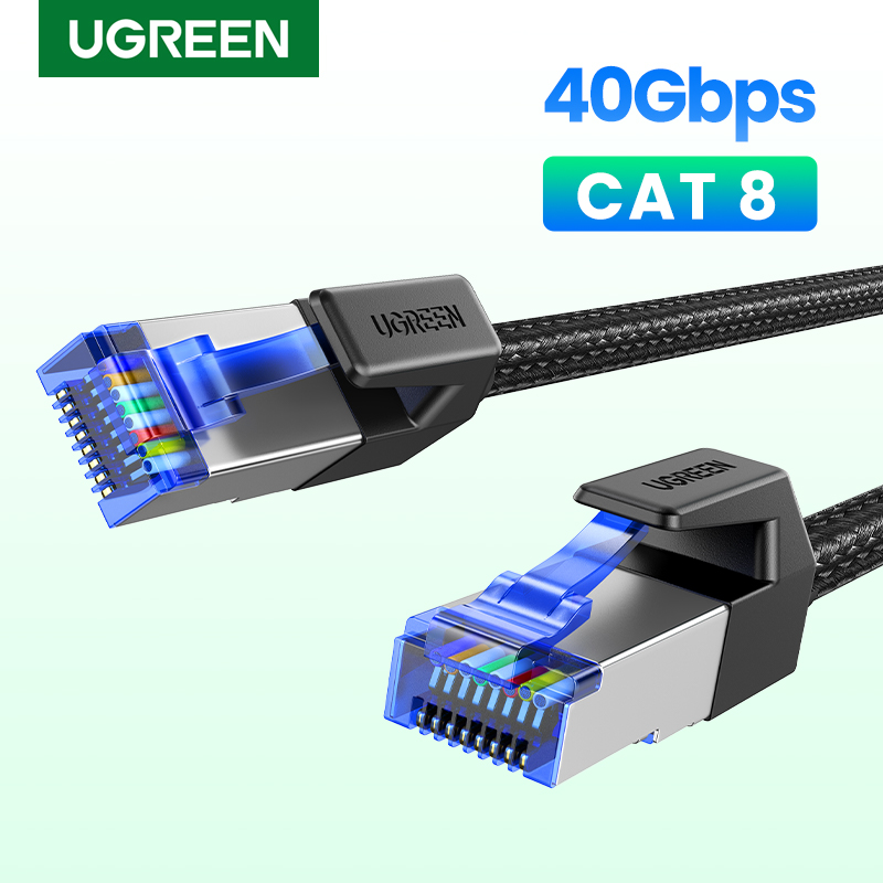 áp mạng Cat8 UGREEN NW153 – Hỗ trợ chuẩn BASE-T 40Gbps – Đầu đúc sẵn,Dây bọc dù