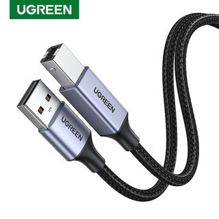 Cáp máy in USB A to USB B Ugreen US369, dài 1m, 2m , 3m , 5m dây dù bọc nhôm cao cấp