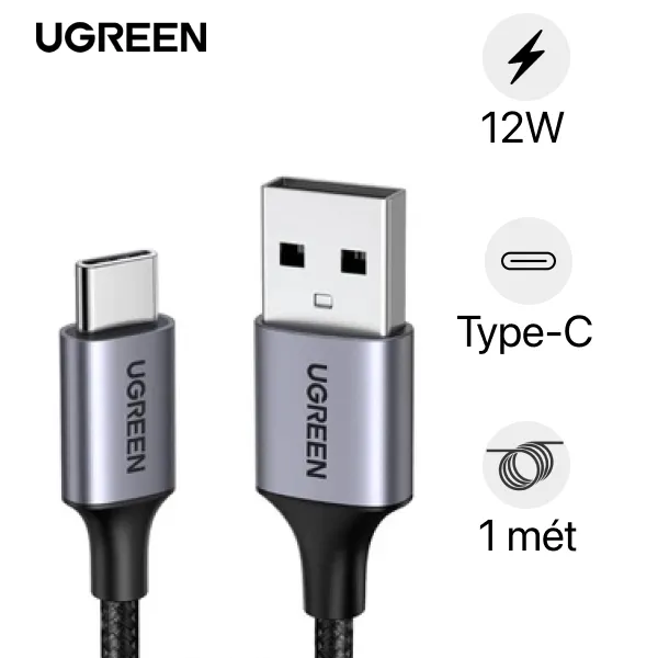 Cáp sạc nhanh USB to Type C Ugreen US288 dây bọc dù xin