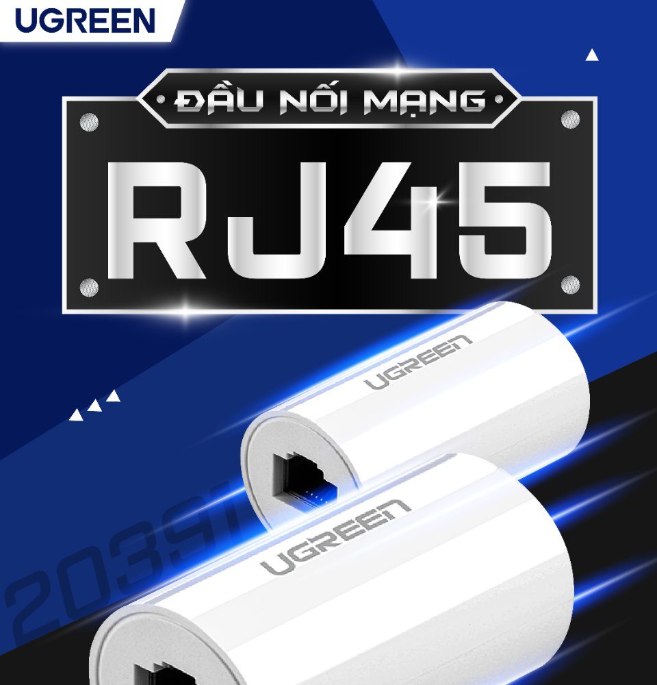 Đầu Nối Mạng Ugreen 20391 chống sét tốc độ 10Gbps dùng cho cat5 , cat6 , cat7