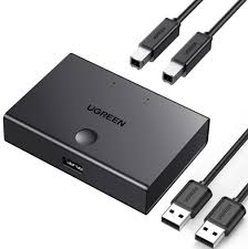 Bộ chia sẻ 2 máy tính vào 1 máy in cổng USB 2.0 Ugreen 30345