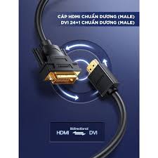Cáp Chuyển HDMI sang DVI-D 24+1 UGREEN HD106 hỗ trợ hai chiều dài từ 1m-5m