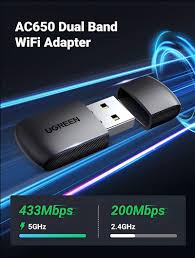USB Wifi Băng tần kép 5G & 2.4G 650Mpbs Ugreen 20204 chính hãng