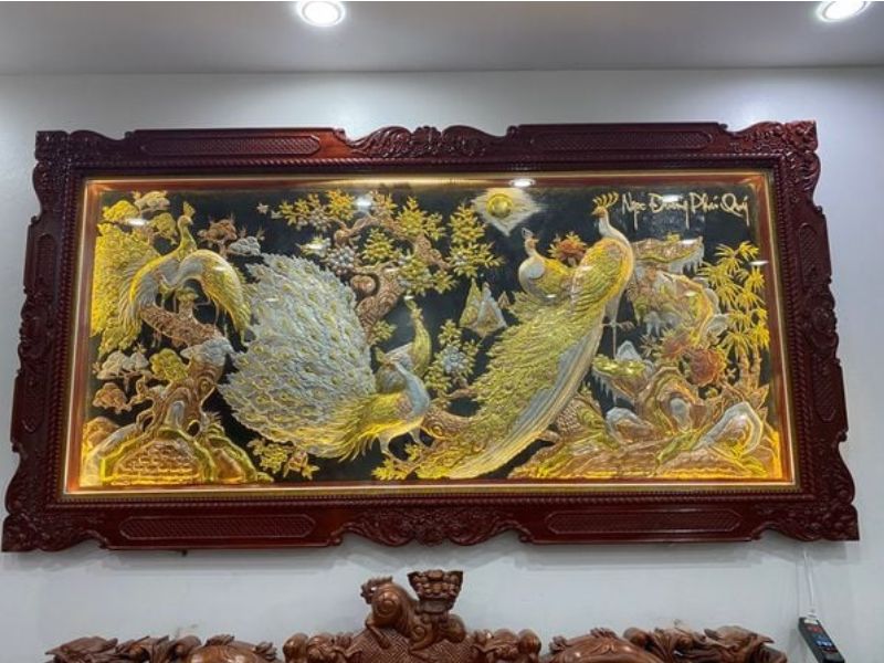 Tranh Ngọc Đường Phú Quý bằng đồng