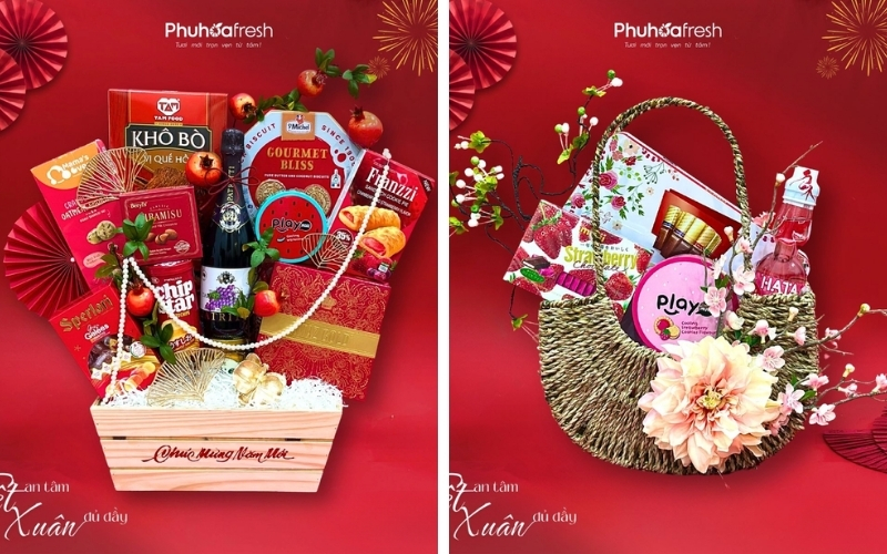 Giỏ quà Tết vẫn luôn là lựa chọn quen thuộc trong mỗi dịp xuân về