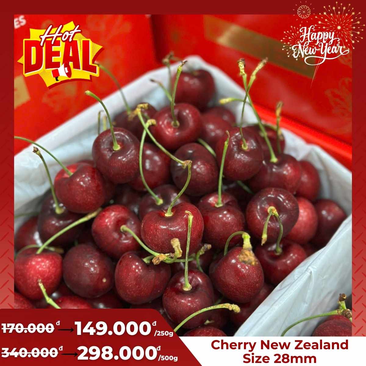 Cherry New Zealand thùng 2kg VIP