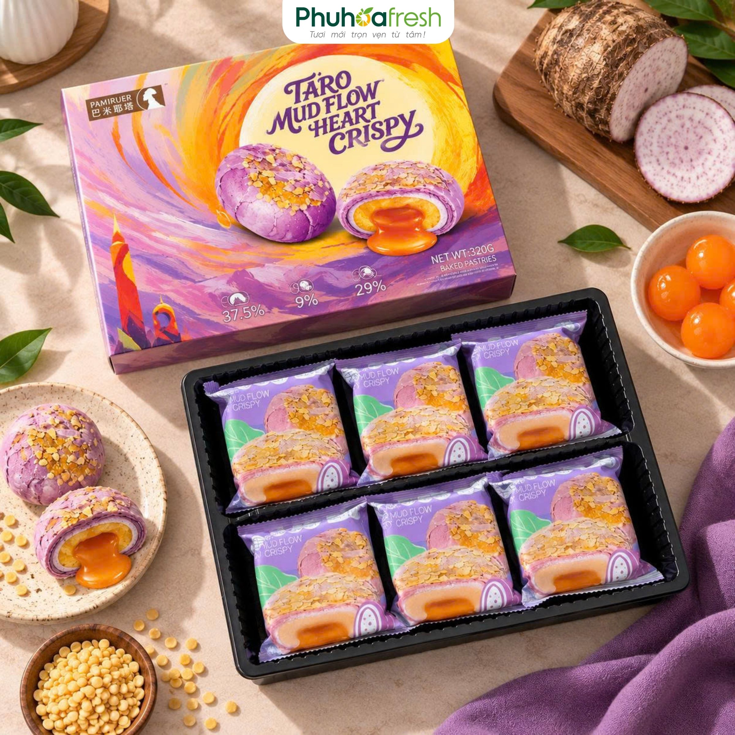 Bánh Trứng Chảy Khoai Môn Pamiriter 320g
