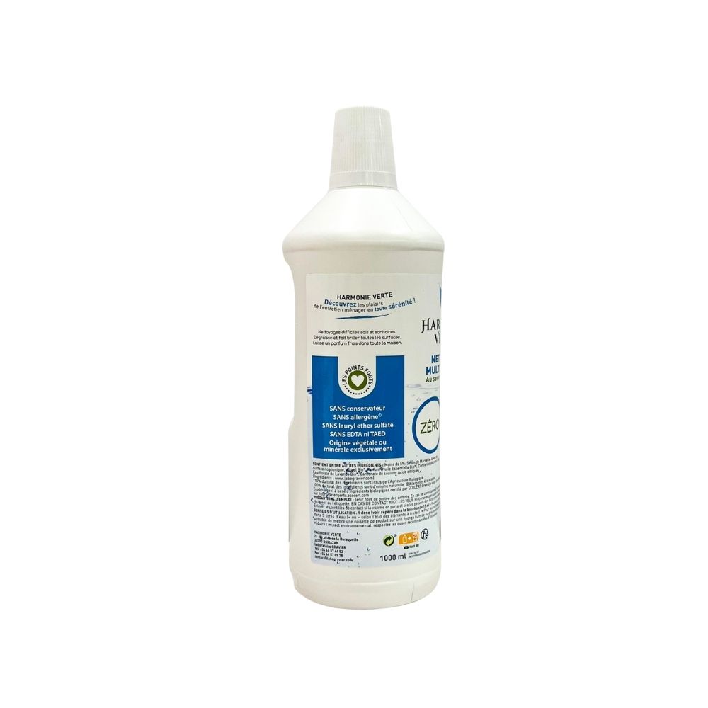 Tẩy rửa đa năng nhiều bề mặt hữu cơ Harmonie Verte 1L