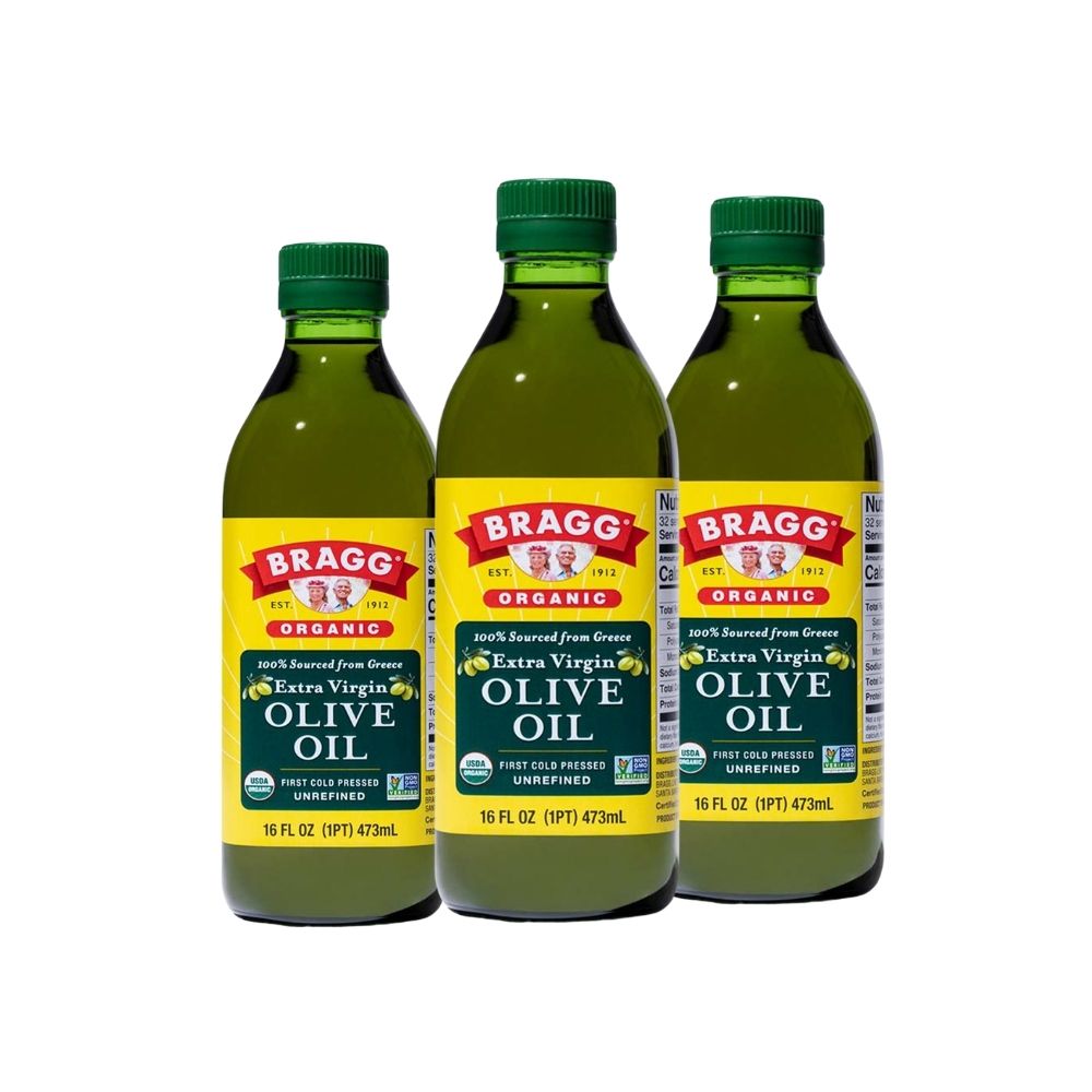 Dầu oliu hữu cơ ép lạnh Bragg 473ml