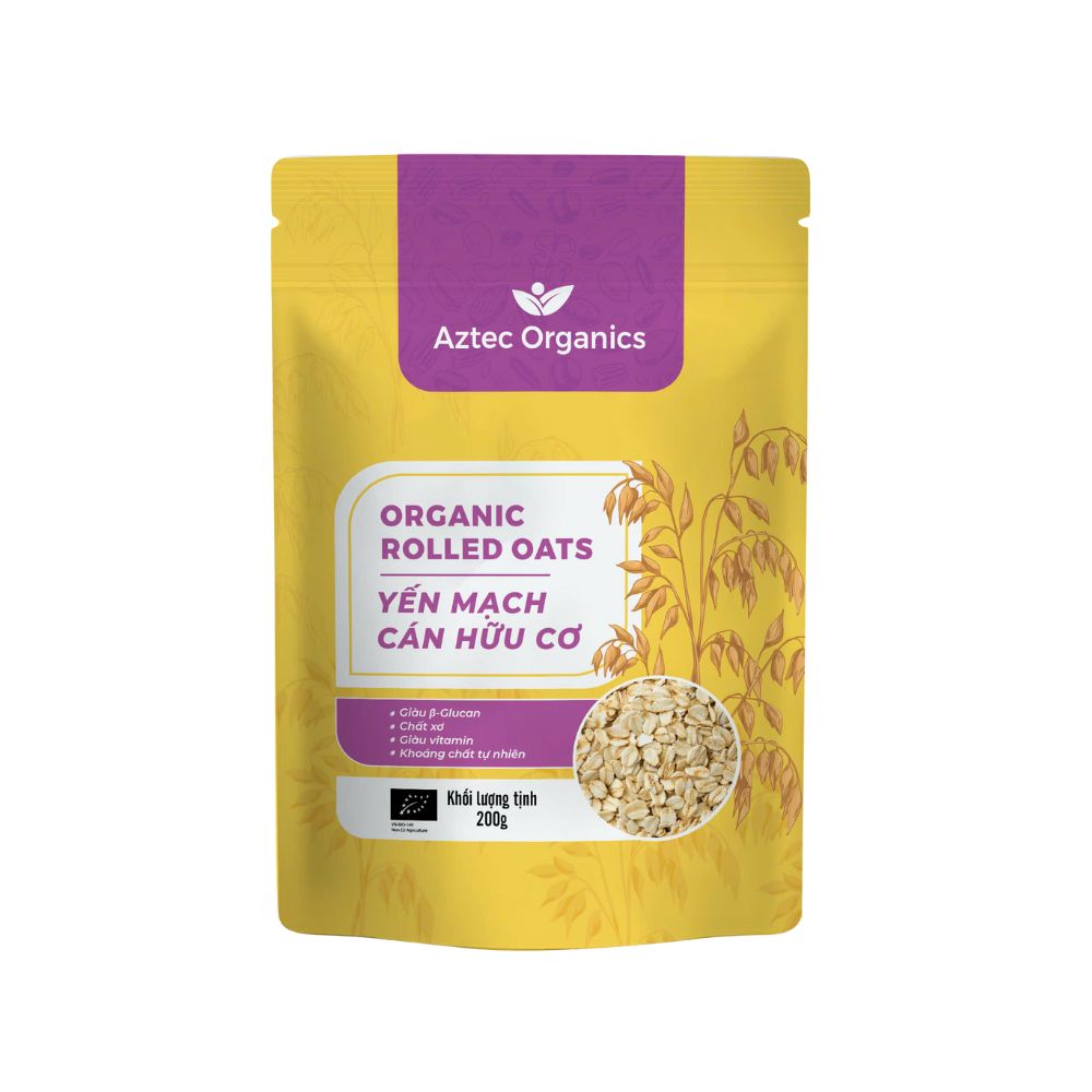 Yến mạch cán hữu cơ - Aztec Organics 200gr