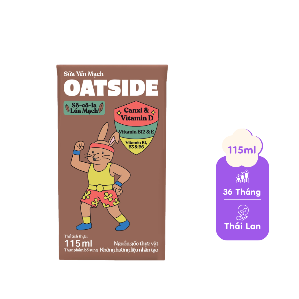 Sữa yến mạch vị sô -cô -la lúa mạch OATSIDE 115ml