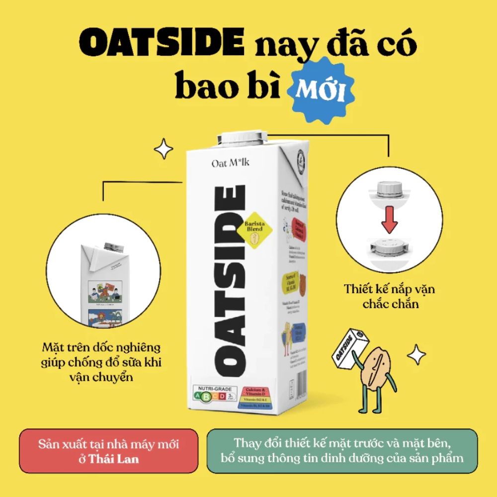 Sữa yến mạch Oatside Barista Blend 1L