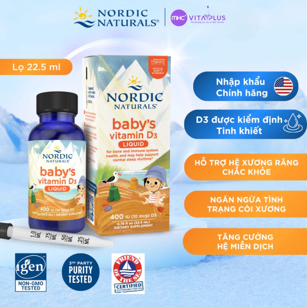 Dung dịch Nordic Naturals Baby's Vitamin D3 Liquid 22.5ml