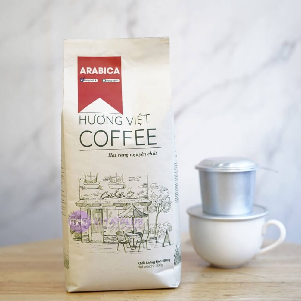 Cà phê Hương Việt 100% Arabica rang mộc gói 500g - Made in Việt Nam