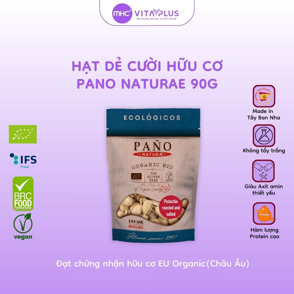 Hạt dẻ cười rang muối hữu cơ Pano Naturae 90g - Tây Ban Nha