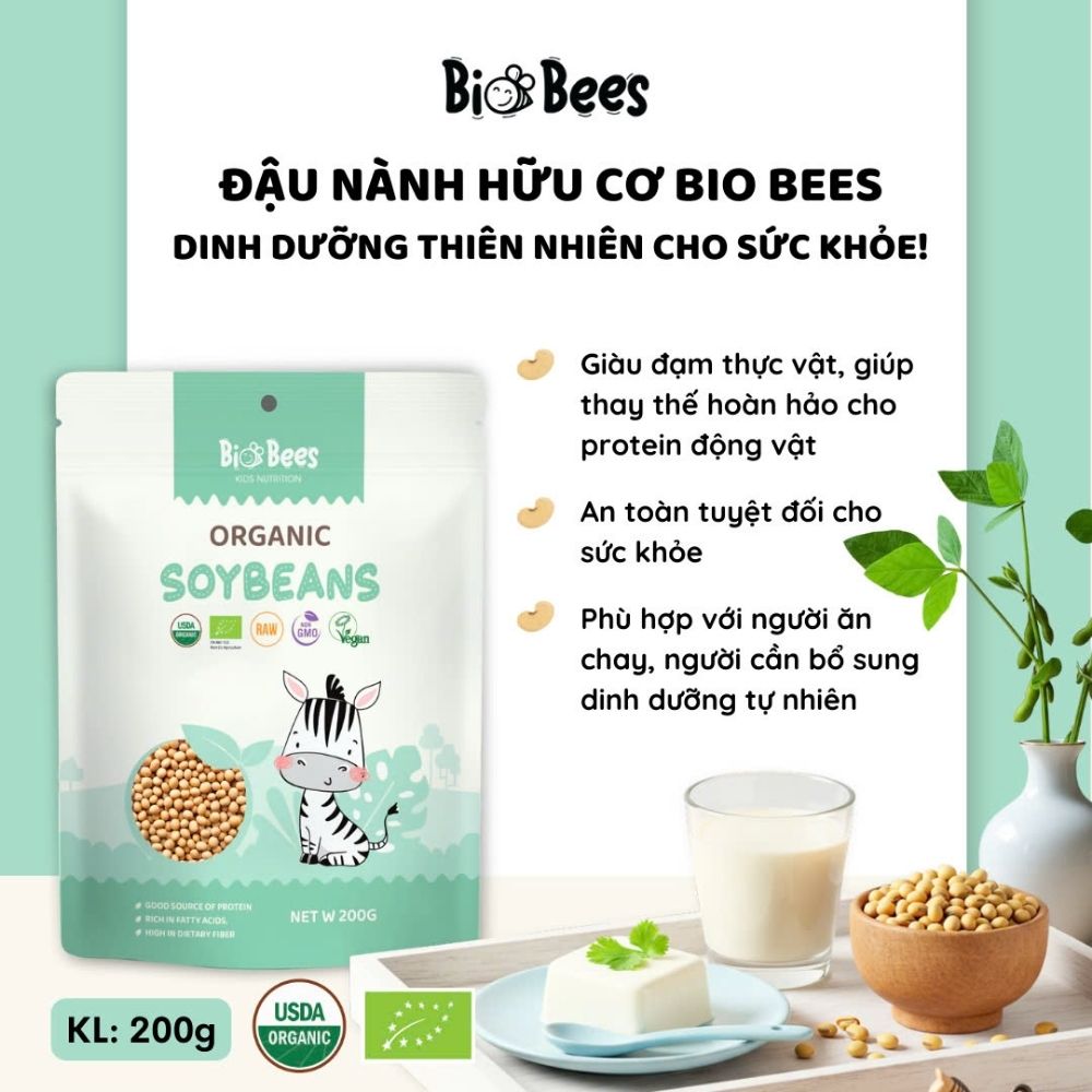 Hạt đậu nành hữu cơ 200gr - BioBees