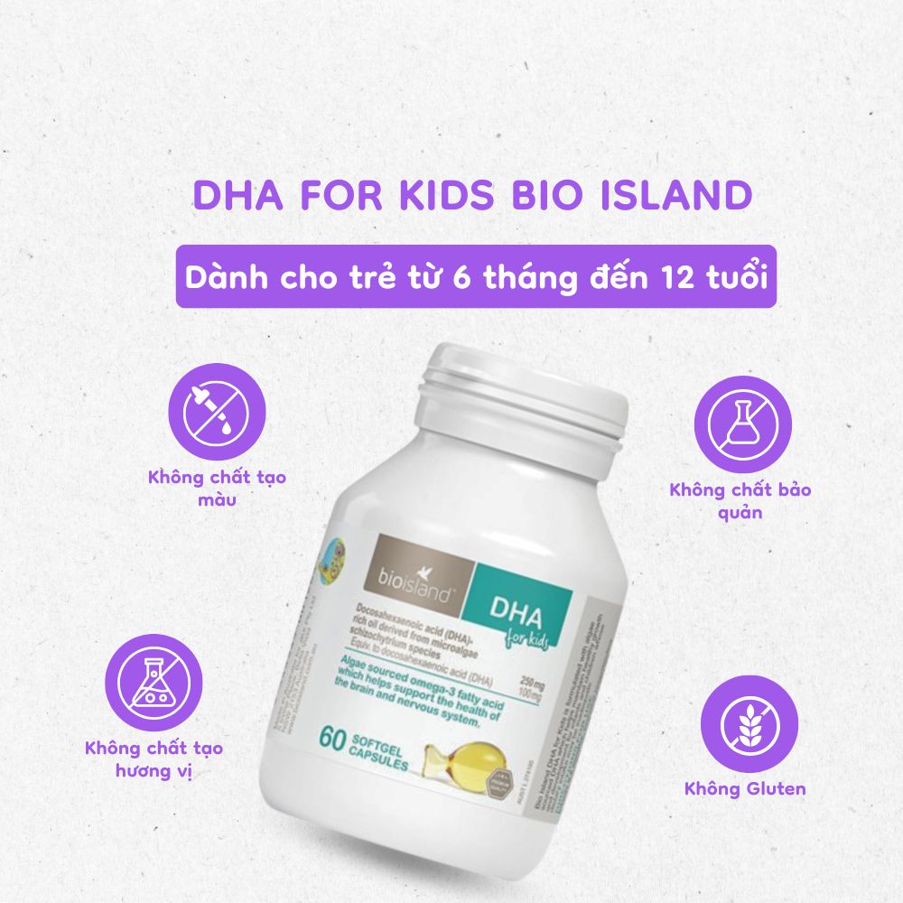 Viên uống bổ sung DHA cho trẻ DHA For Kids H/60V BIO ISLAND
