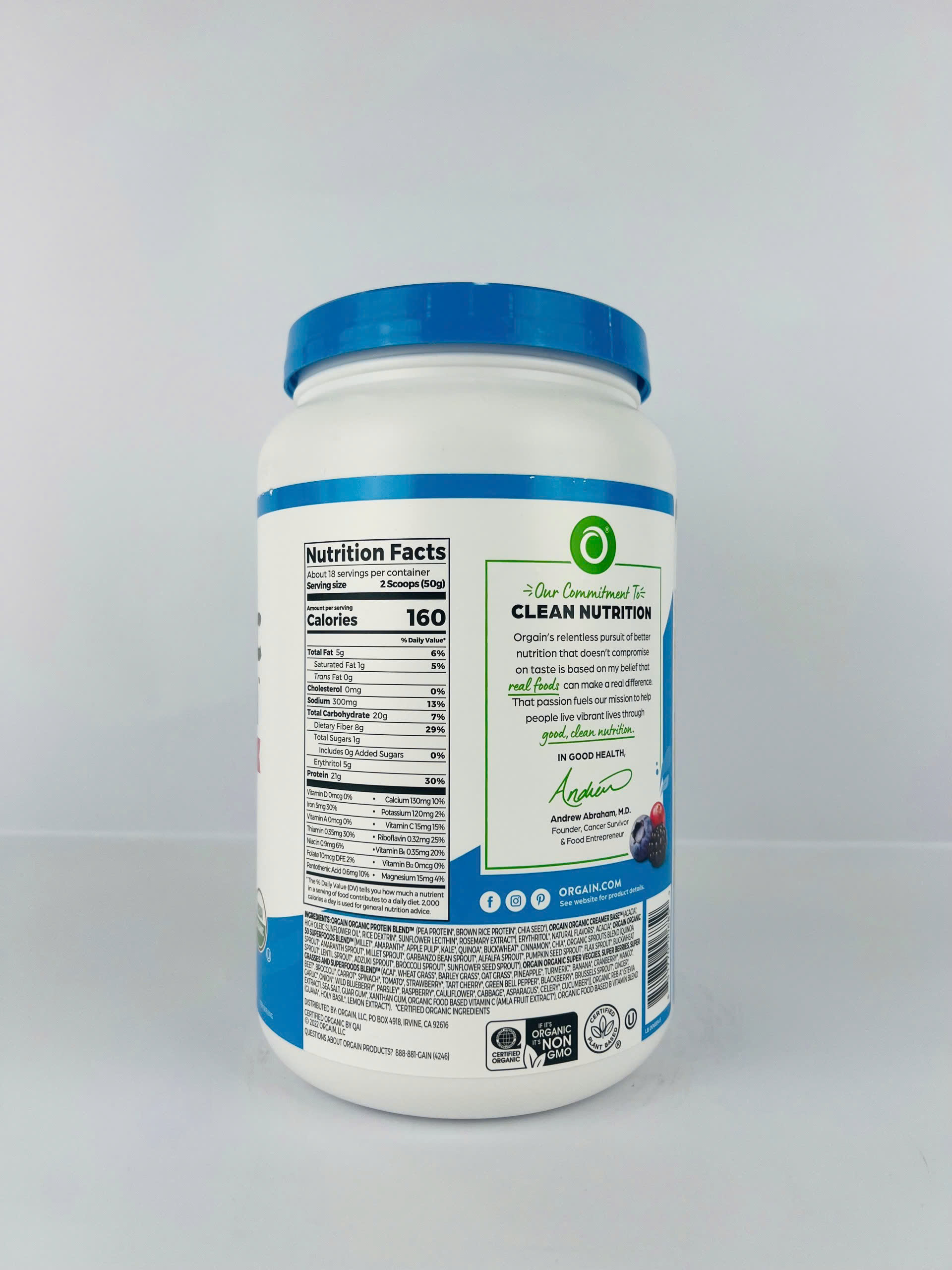 Đạm thực vật và Superfoods hữu cơ Orgain Mỹ 918gr - Hương Vani