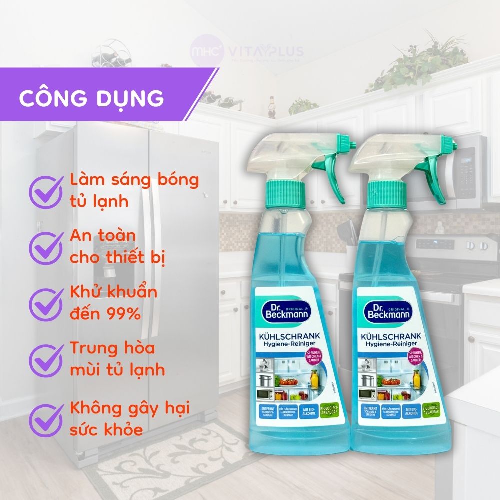 Dung dịch vệ sinh tủ lạnh Dr. Beckmann Bio-Alkoho 250ml