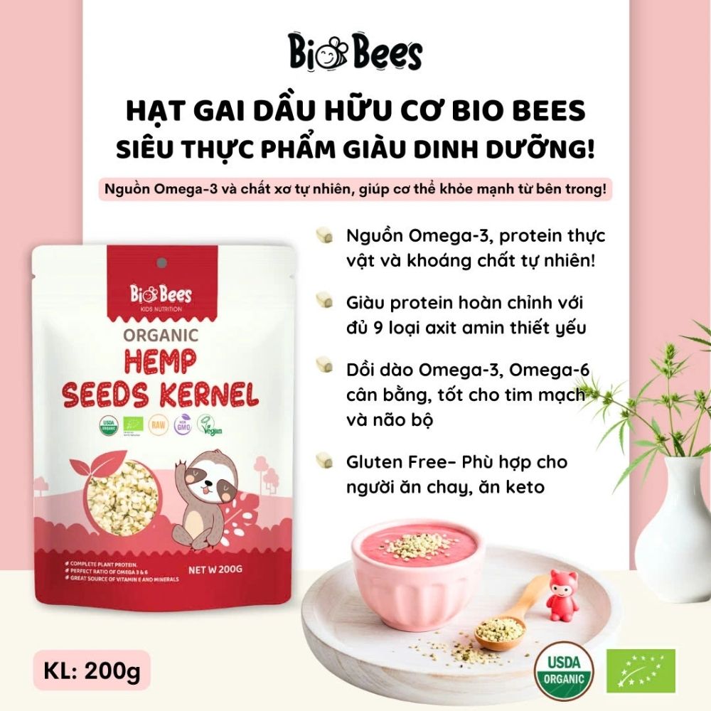 Hạt gai dầu hữu cơ 200gr - BioBees