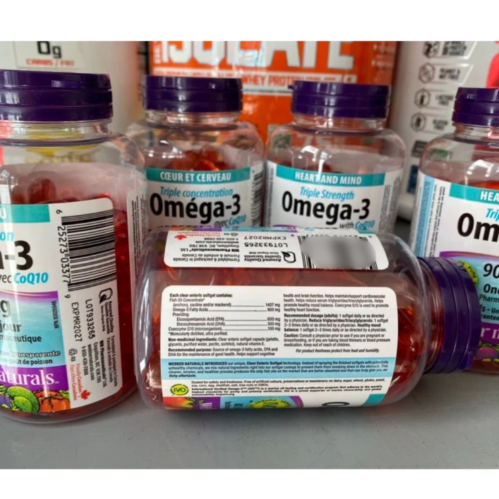 Viên uống Omega-3 + CoQ10 H/80v WEBBER NATURALS hỗ rợ tim mạch, giảm mỡ máu