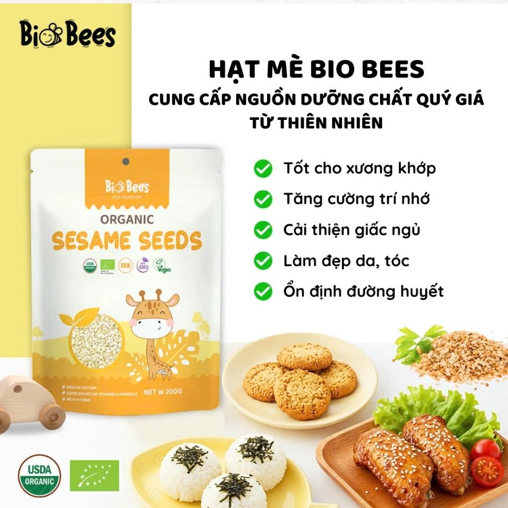Hạt vừng/mè hữu cơ 200gr - BioBees