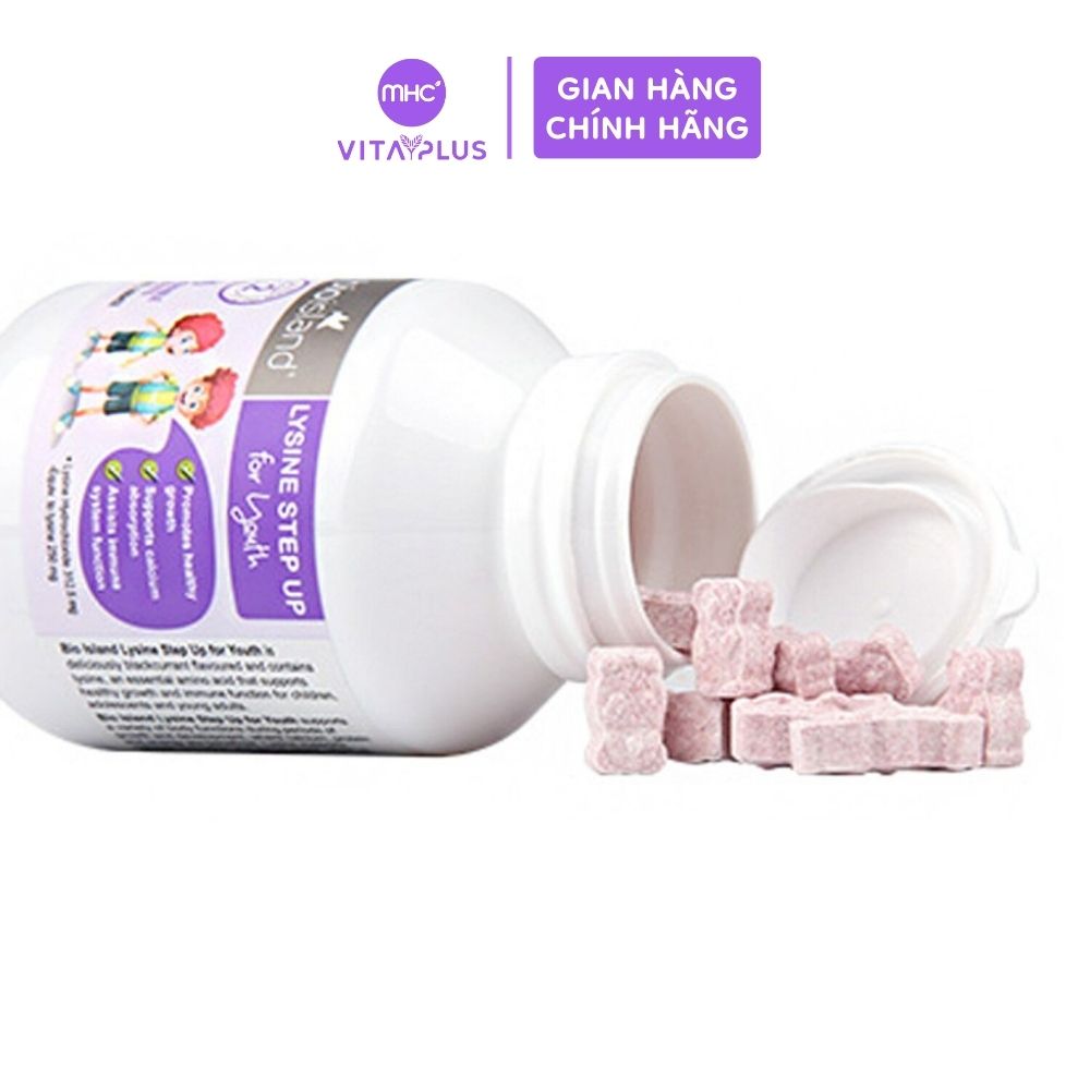 Viên nhai tăng chiều cao Lysine Step Up For Youth Bioisland 60 viên