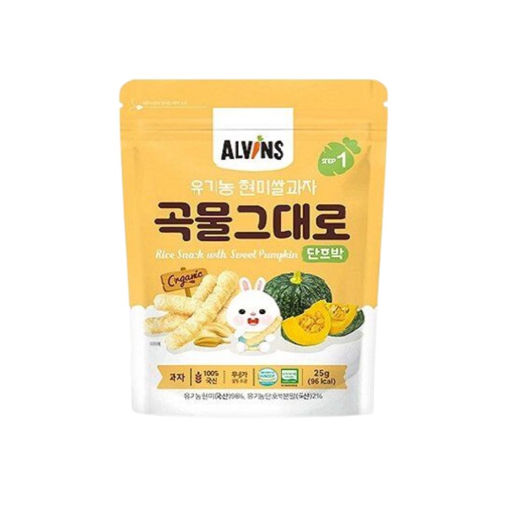 Bánh gạo lứt ăn dặm hữu cơ cho bé vị bí ngô Alvins 25g