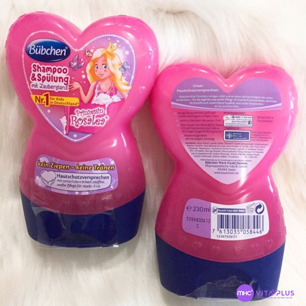 Dầu gội xả thuần chay Bubchen Prinzessin Rosalea (Dùng cho bé từ 3 tuổi trở lên)