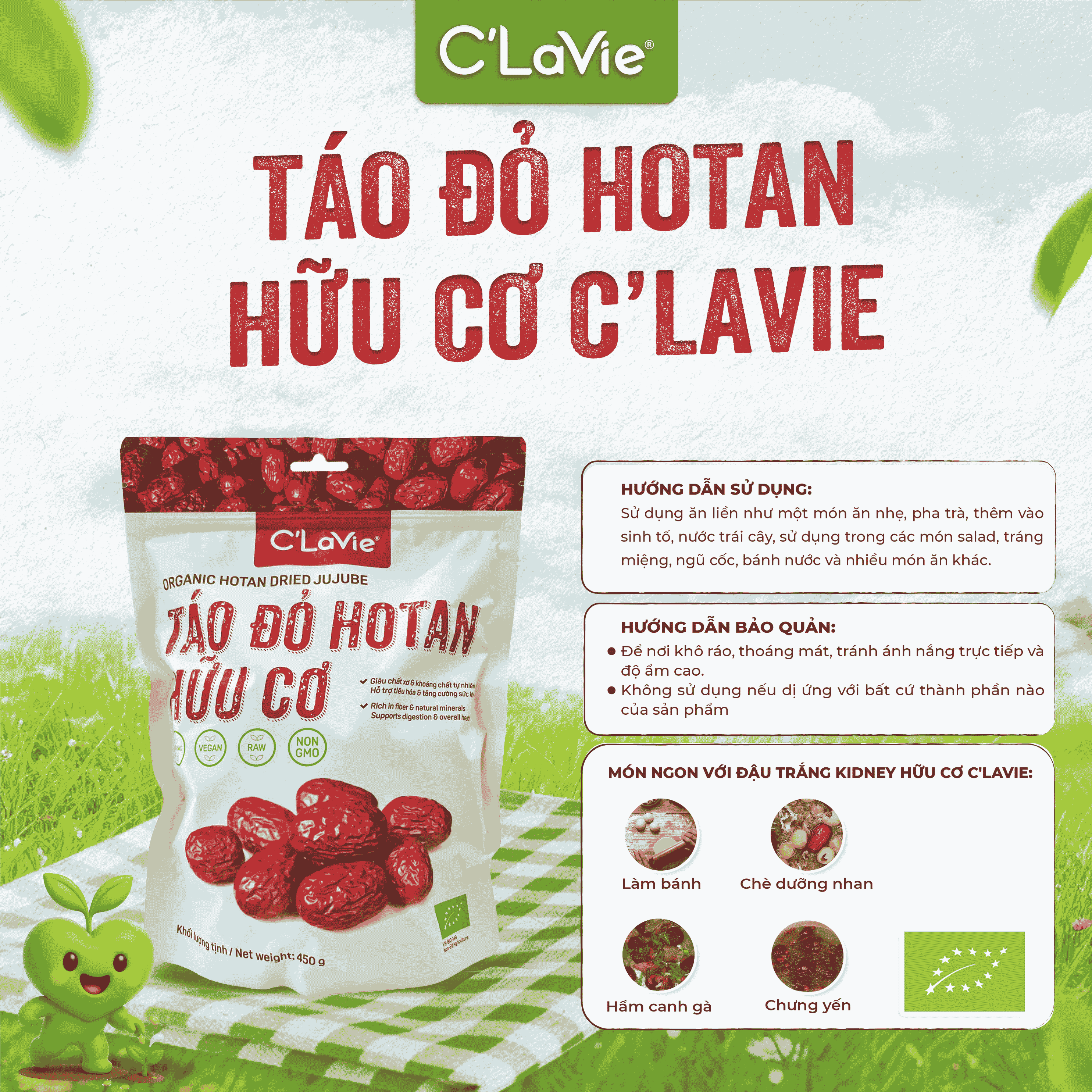 Táo đỏ Hotan hữu cơ C’Lavie 450g (loại to)
