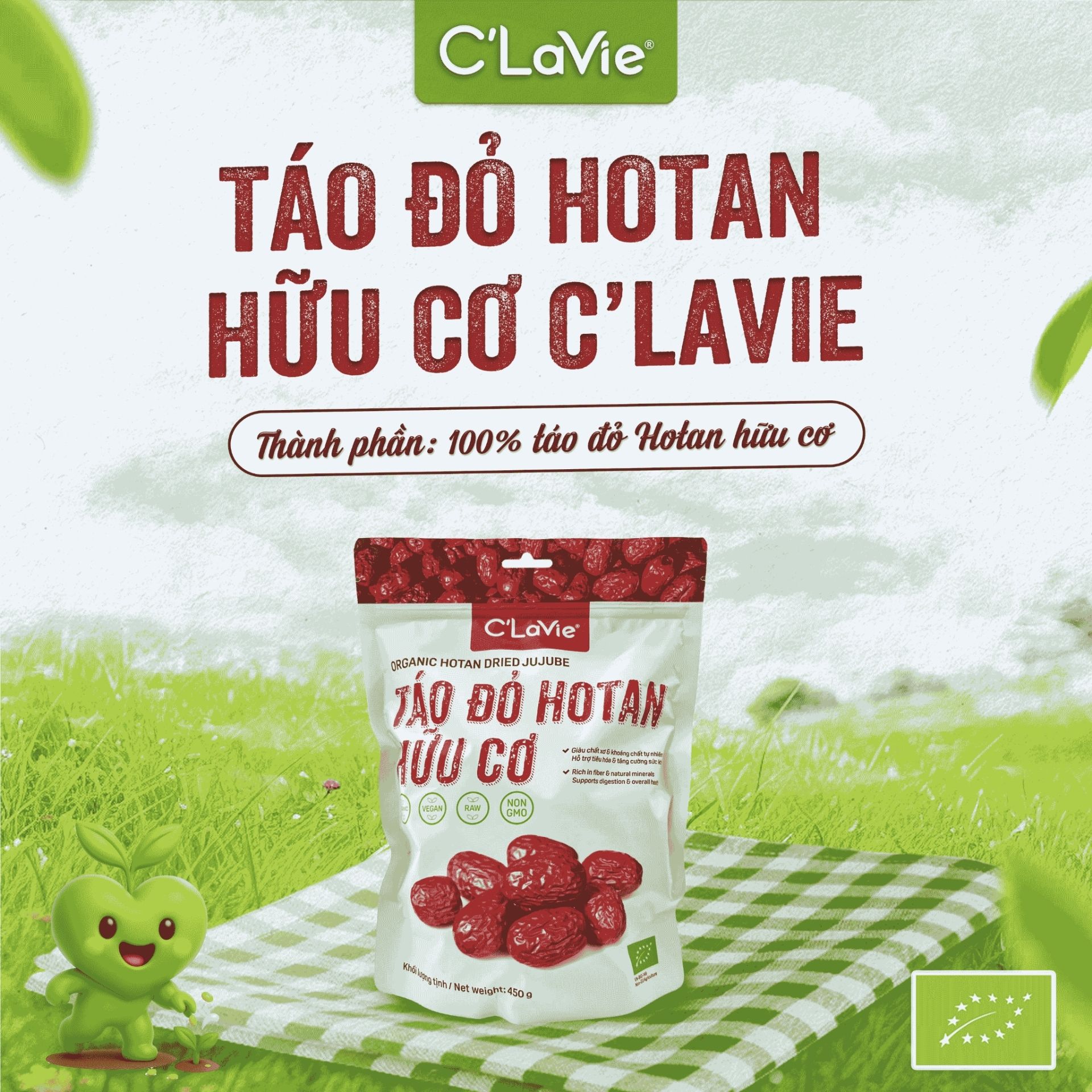 Táo đỏ Hotan hữu cơ C’Lavie 450g (loại to)