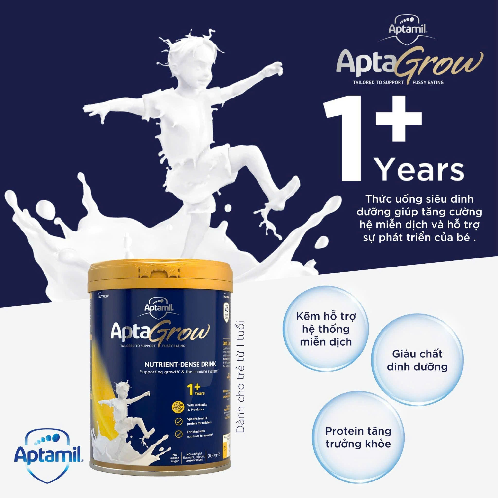 Sữa dinh dưỡng AptaGrow 900g 1+