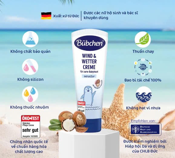 Kem dưỡng da chống khô nẻ Bubchen Wind & Wetter Creme (Dùng cho bé từ sơ sinh)