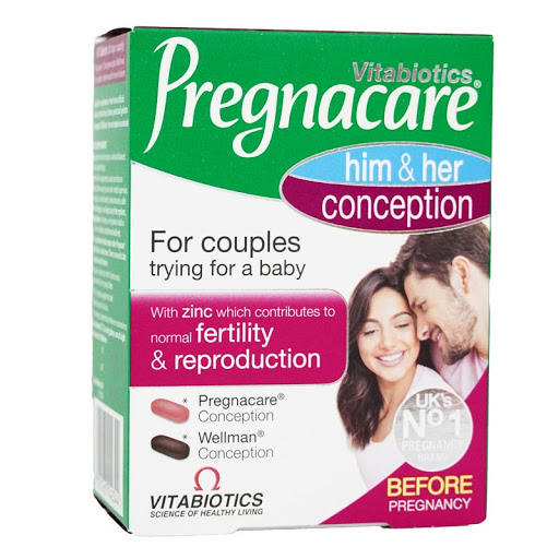 Viên uống tăng khả năng thụ thai Pregnacare Him and Her Conception 60 viên của Anh