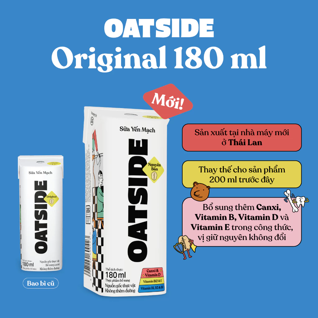 Sữa yến mạch vị nguyên bản OATSIDE 180ml
