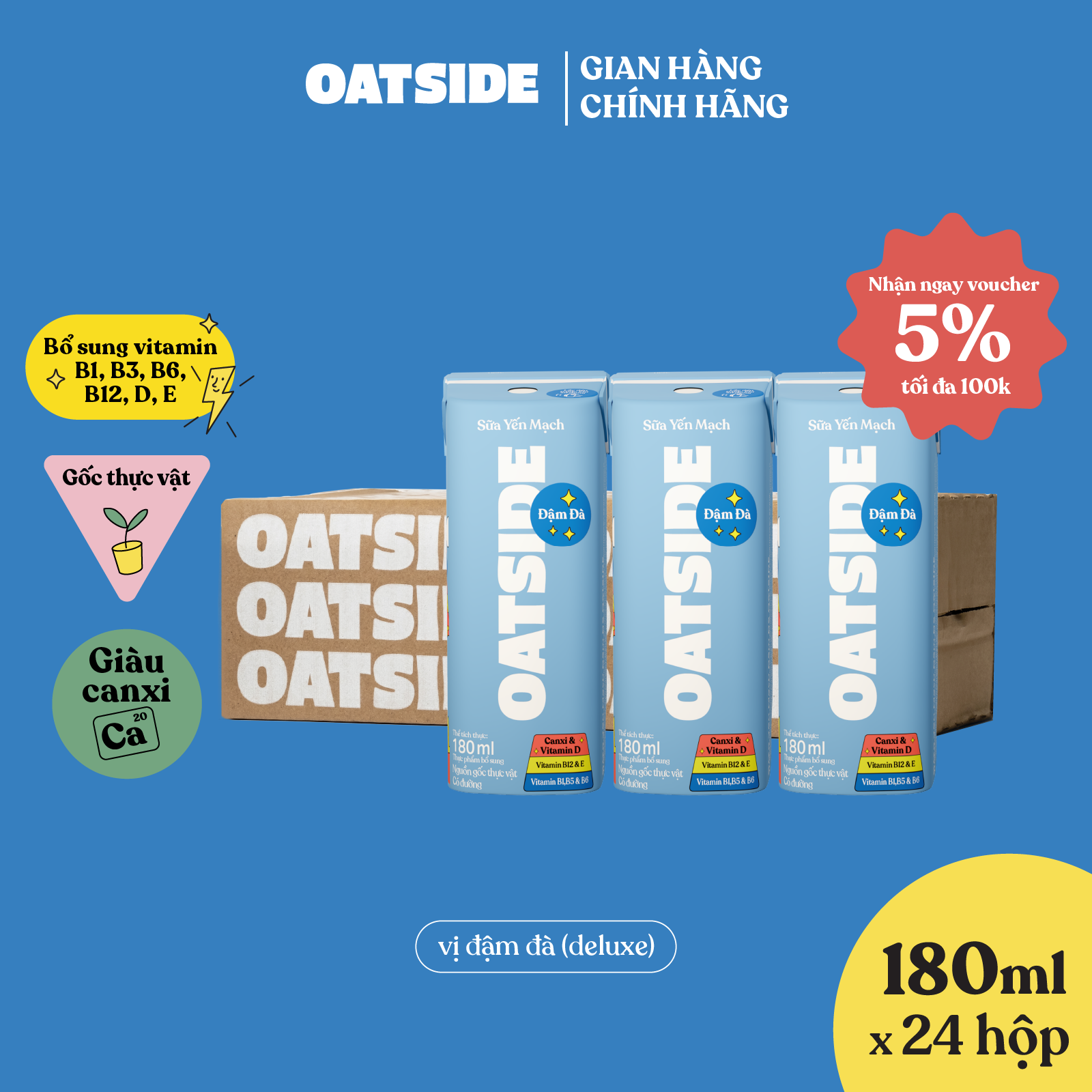 Sữa yến mạch Deluxe OATSIDE 180ml