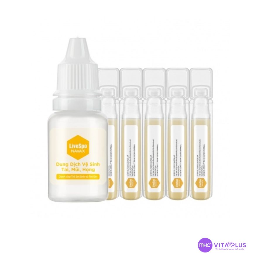 LiveSpo NAVAX Vàng Lợi khuẩn tai, mũi, họng - hộp 5 ống