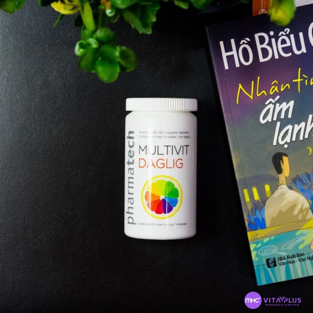 Viên uống Multivit daglig 12 Vitamin & khoáng chất tổng hợp Na Uy - Hộp 180 viên