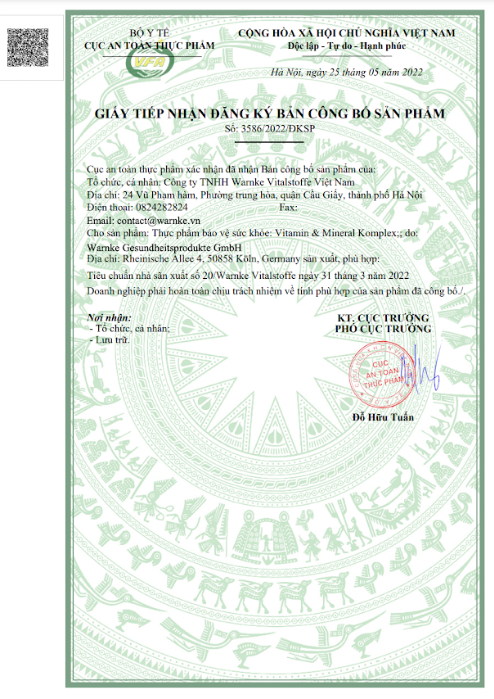 Viên uống Vitamin & Mineral Komplex H/100v WARNKE Vitamin khoáng chất tổng hợp