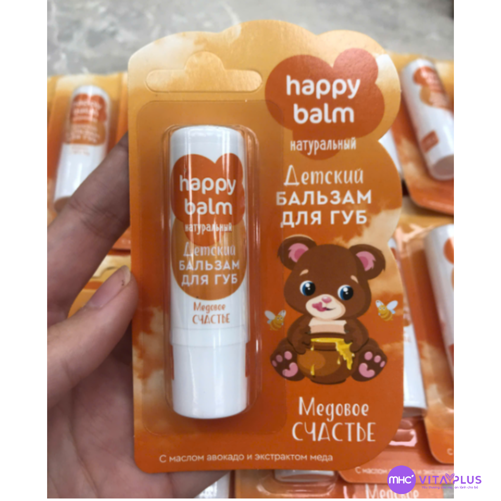 Son dưỡng Happy Blam Gấu nâu màu cam của Nga