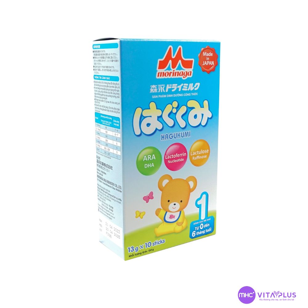 Sản phẩm dinh dưỡng công thức MORINAGA HAGUKUMI dành cho trẻ từ 0 - 6 tháng tuổi 130g