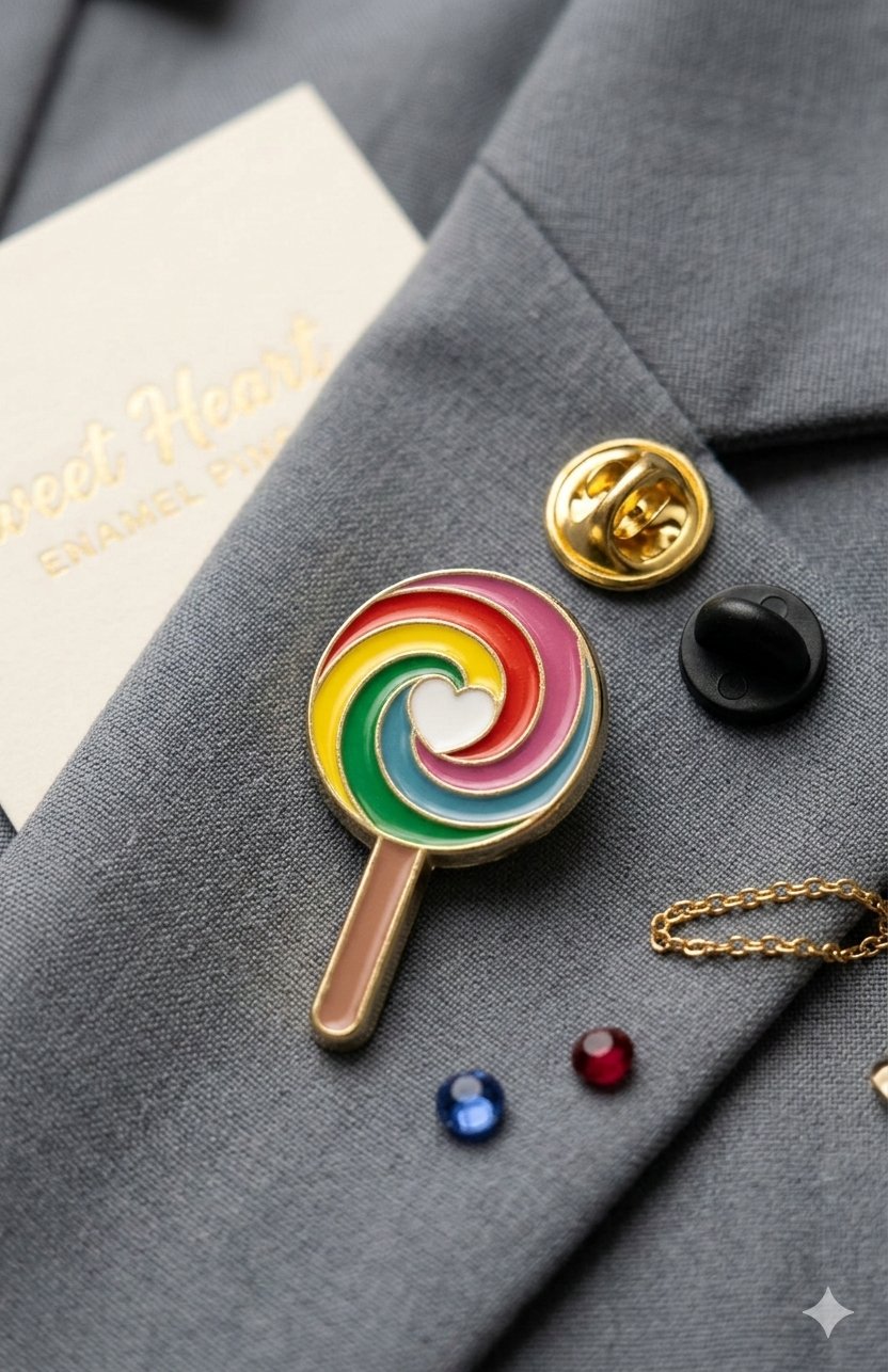 Pin cài áo Lollipop Rainbow Heart – Sắc màu tự hào