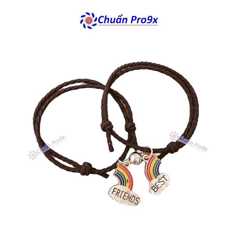 Bộ 2 vòng đeo tay LGBT lục sắc cầu vồng cho cặp đôi/bạn thân