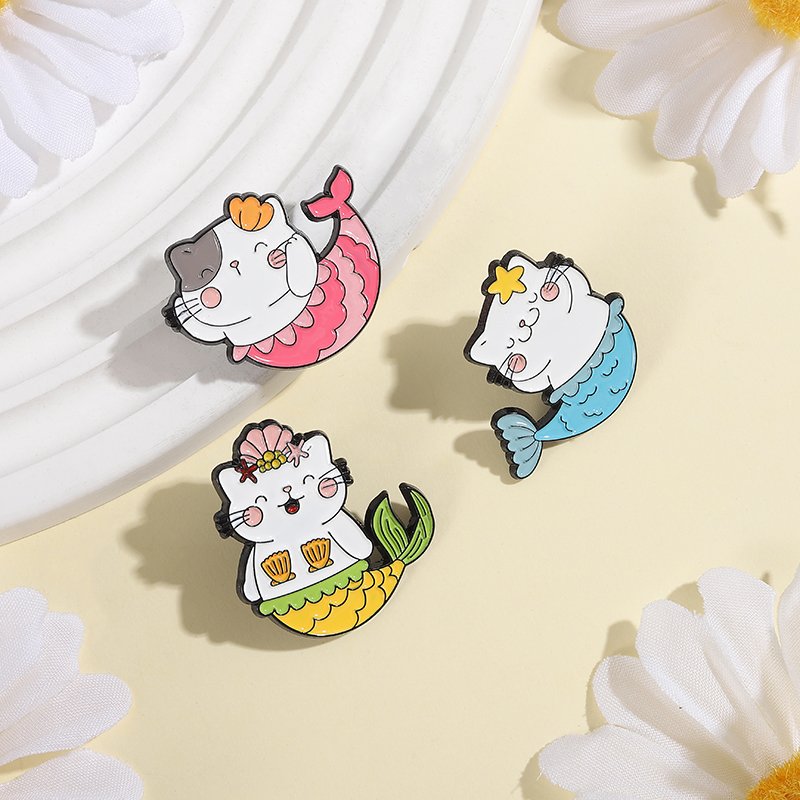 Ghim Cài Mèo Tiên Cá Dễ Thương