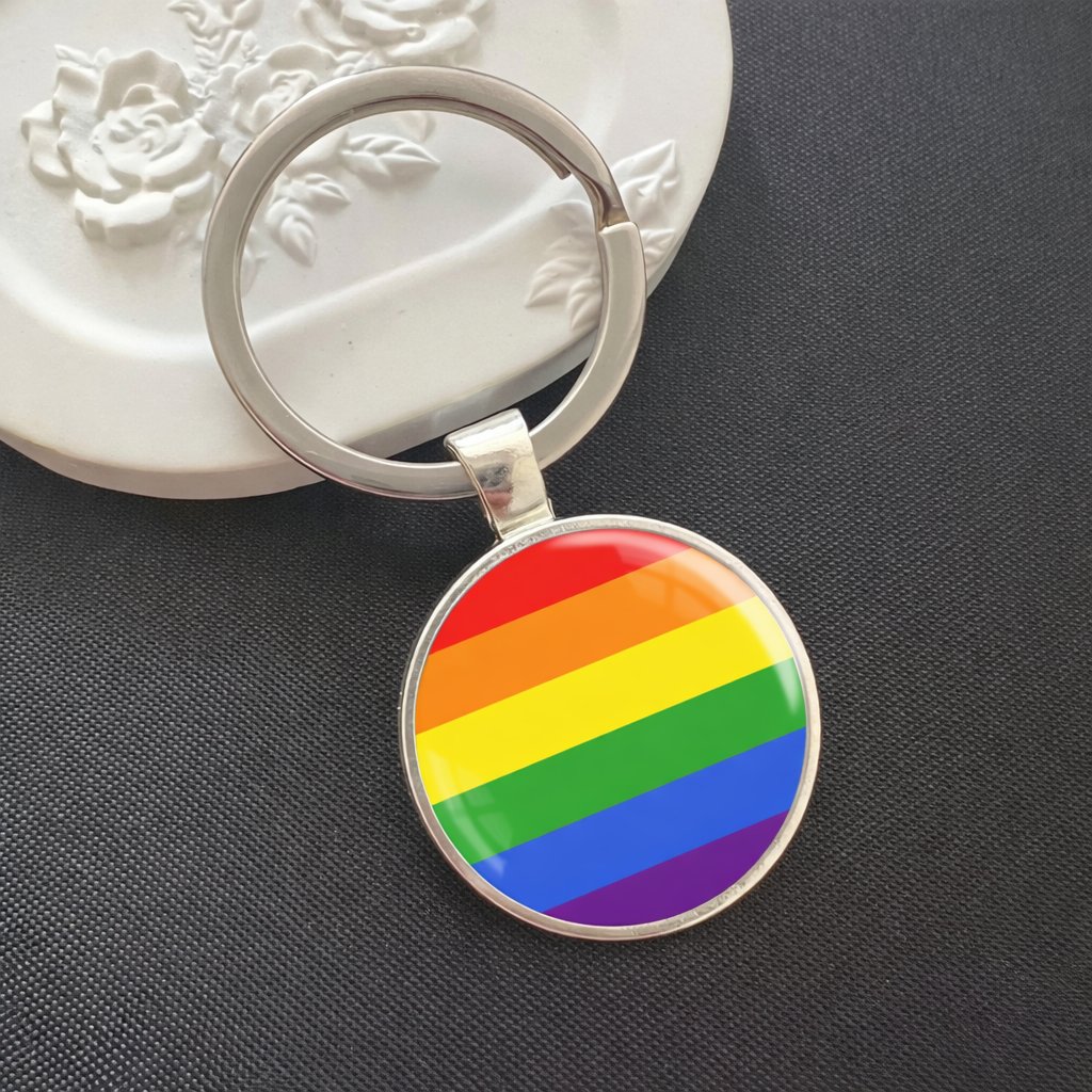 Móc Khóa Kim Loại Tròn Pride Flag – Nhiều Mẫu Cờ LGBT+