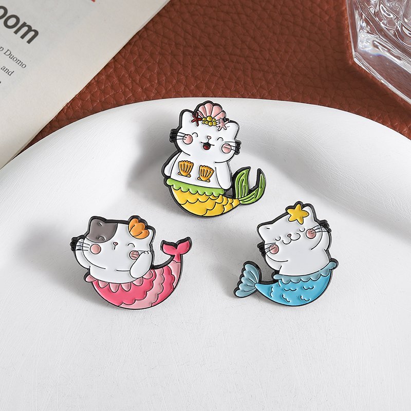 Ghim Cài Mèo Tiên Cá Dễ Thương