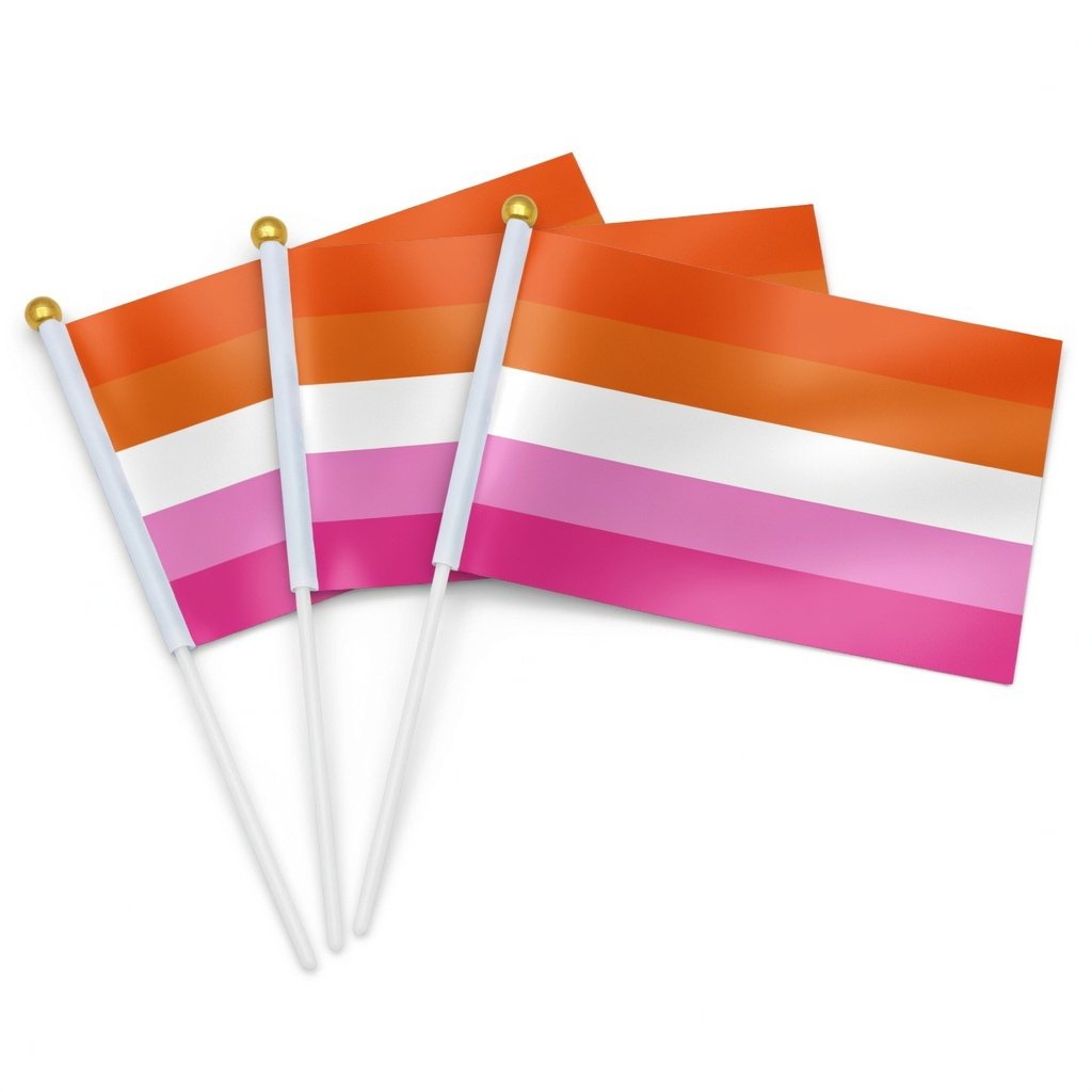 Cờ LGBT Lesbian cầm tay 14x21 cm