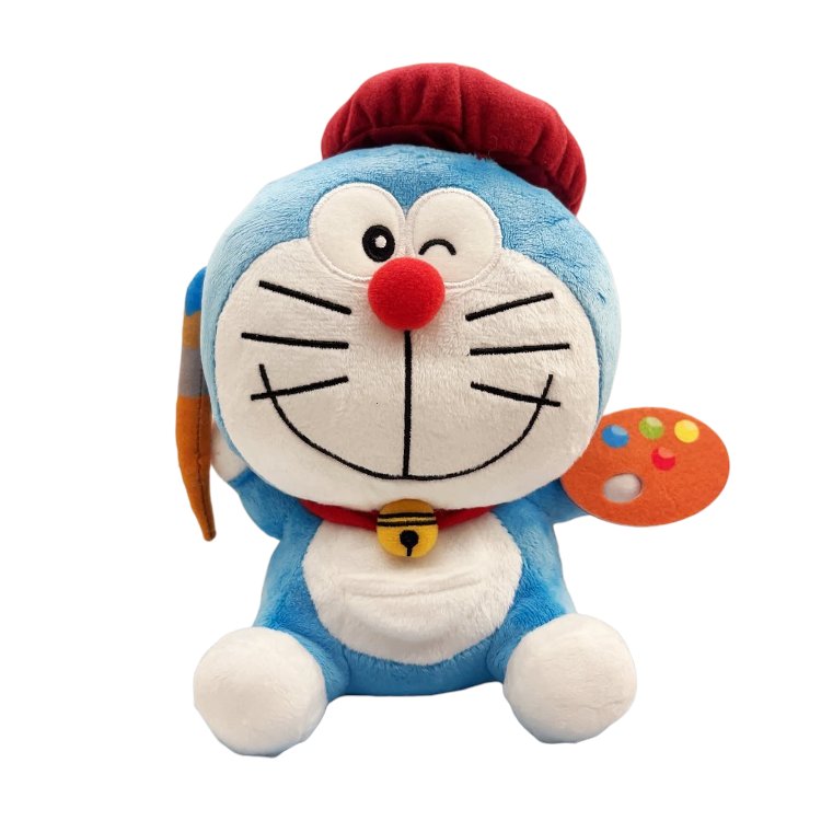 Gấu Bông Doraemon Cosplay Họa Sĩ – Movie 2025 “Nobita’s Art World Tales” (Size ~20cm)