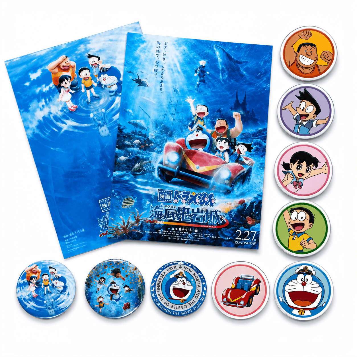 Combo 9 Huy Hiệu Cài Áo Doraemon Movie 2026 Tặng 1 Huy Hiệu Đặc Biệt Random