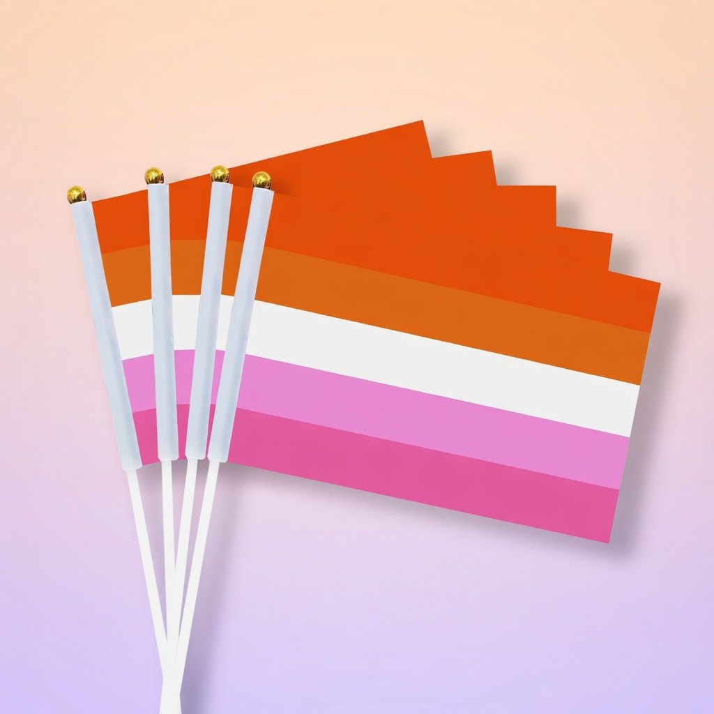 Cờ LGBT Lesbian cầm tay 14x21 cm